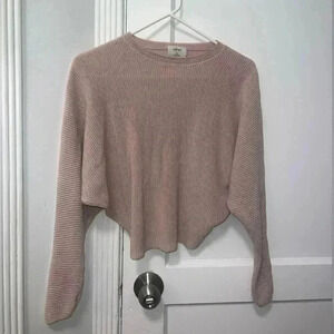 Aritzia Wilfred Coline Linen 
Dolman Sleeve Ribbed Sweater In
Dusty Pink